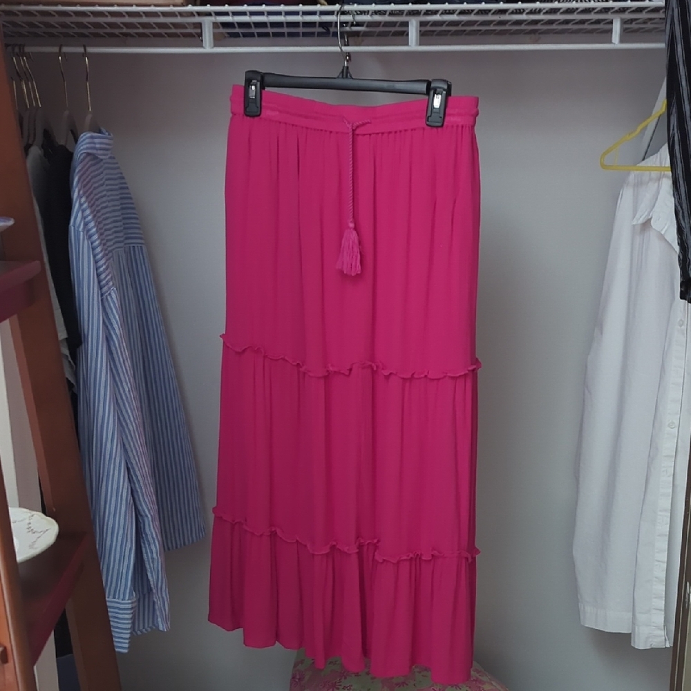 Gipsie Blu Tiered Maxi Skirt Size Large